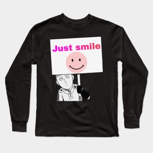 Funny shirt with aword (just smile) style shirt Long Sleeve T-Shirt